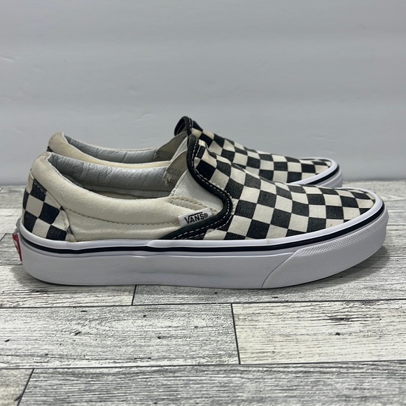 Vans Classic Unisex Size 4.5 US Slip On Checkerboard Canvas White Black Shoes - Picture 1 of 16